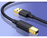 UGREEN US135 Kabel USB 2.0 A-B do drukarki pozłacany 1.5m czarny 6957303800452 - 1489212 - zdjęcie 2